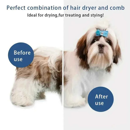 Synapik Pet Hair Dryer Comb - 3 in 1 Effortless Grooming Tool for Pets