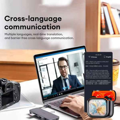 Synapik Wireless Bluetooth Translation Earphone With LED display screen(Fit iOS & Android)