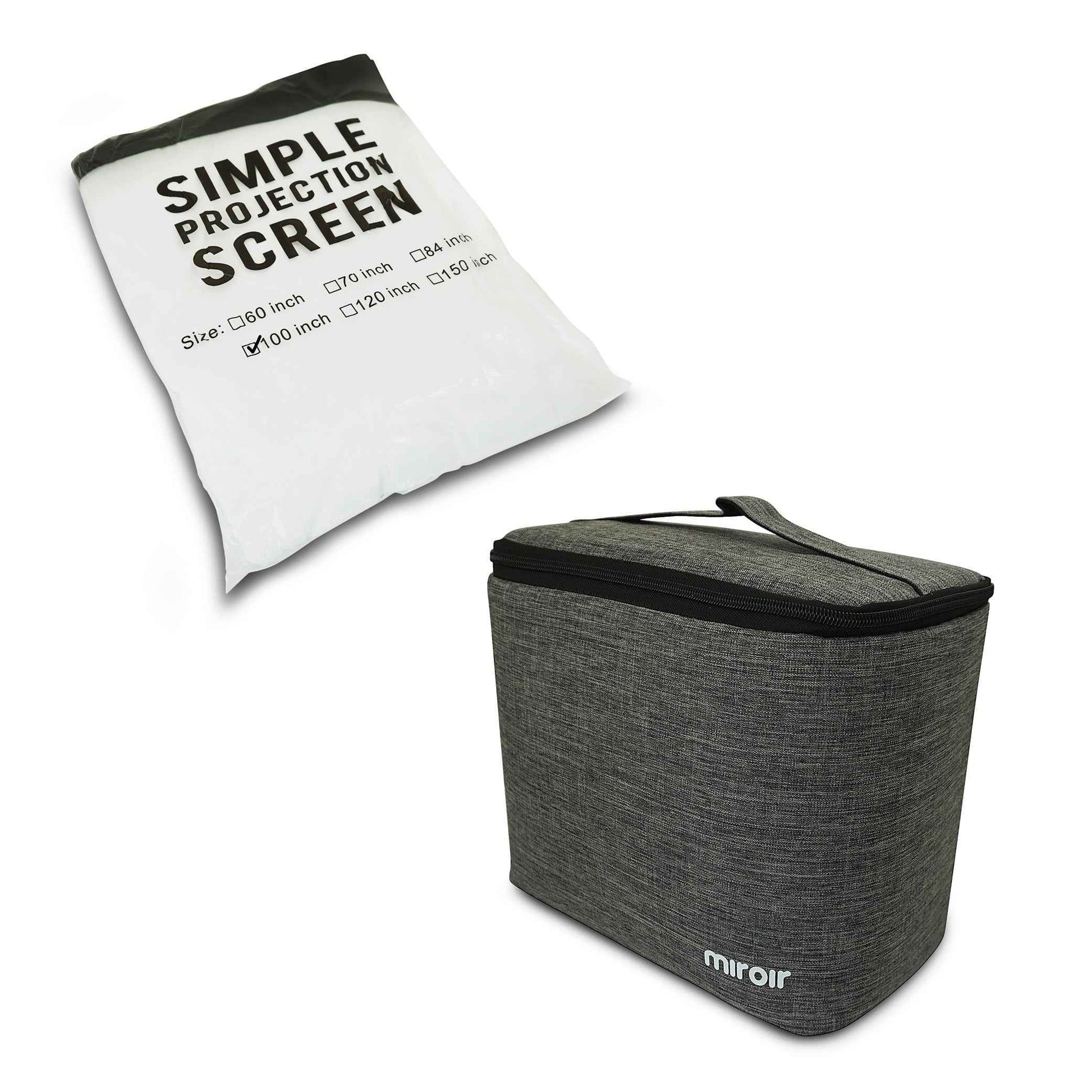 Synapik L810S Pro 1080P Smart Projector Bundle with Carrying Case, Foldable Screen, Remote, Accessories, and Built-In Streaming Apps, Auto-Focus, Dolby Audio, 4K Support