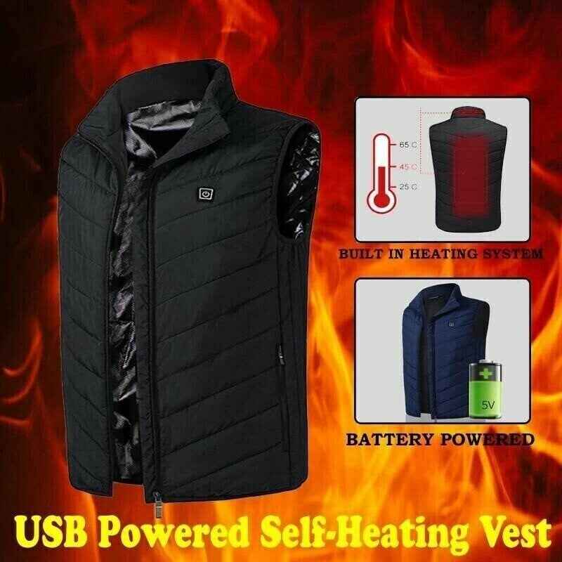 Synapik Two-touch LED Controller Heated Vest For Men & Women