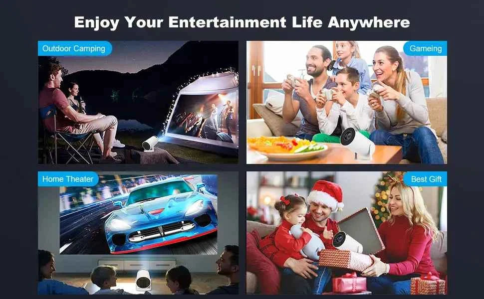 Synapik Smart Mini Projector with WiFi & Bluetooth – Turn Any Wall into a 130” Home Theater