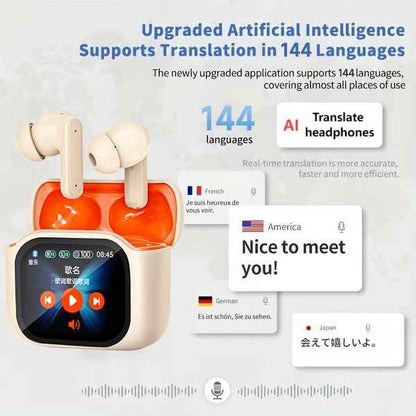 Synapik Wireless Bluetooth Translation Earphone With LED display screen(Fit iOS & Android)