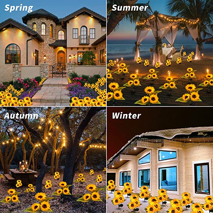 Synapik Waterproof Solar Sunflower Light