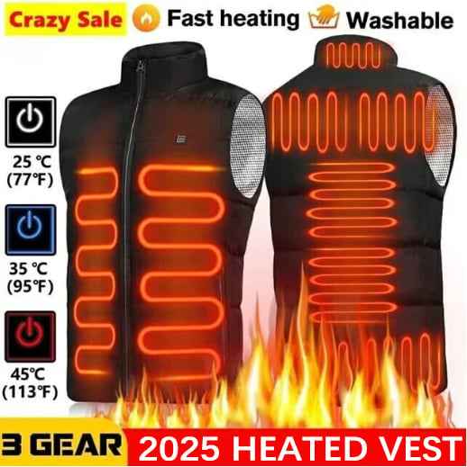 Synapik Two-touch LED Controller Heated Vest For Men & Women