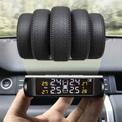 Synapik Solar Tire Pressure Monitor with Real-Time Four Wheel Display