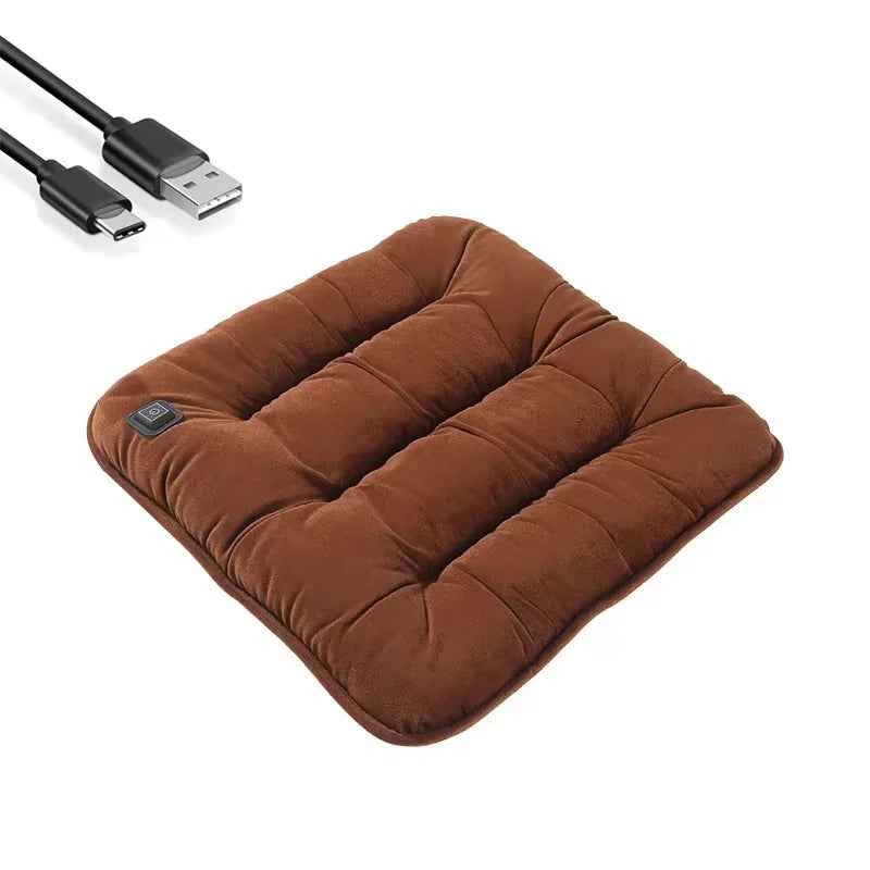 Synapik Winter car home plush heated seat cushion