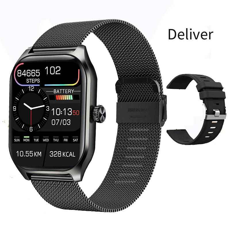 Synapik Smart Bluetooth Watch - Body Temperature, Heart Rate, Blood Oxygen, and Blood Pressure Monitoring Bracelet