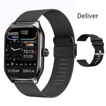 Synapik Smart Bluetooth Watch - Body Temperature, Heart Rate, Blood Oxygen, and Blood Pressure Monitoring Bracelet