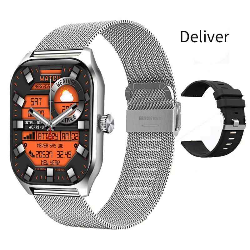 Synapik Smart Bluetooth Watch - Body Temperature, Heart Rate, Blood Oxygen, and Blood Pressure Monitoring Bracelet