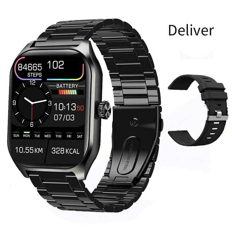 Synapik Smart Bluetooth Watch - Body Temperature, Heart Rate, Blood Oxygen, and Blood Pressure Monitoring Bracelet