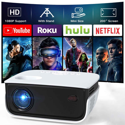 Synapik 1080P Mini Projector with Bluetooth,Keystone Correction,up to Support 240'' Screen