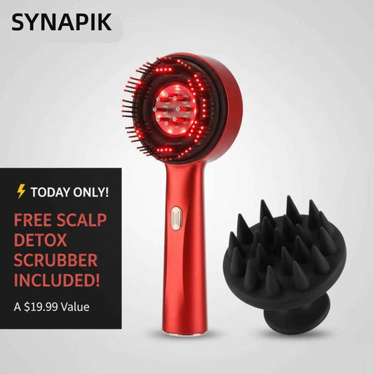 The Red Light Hair Growth Stimulator | Synapik Microcurrent Scalp Wand