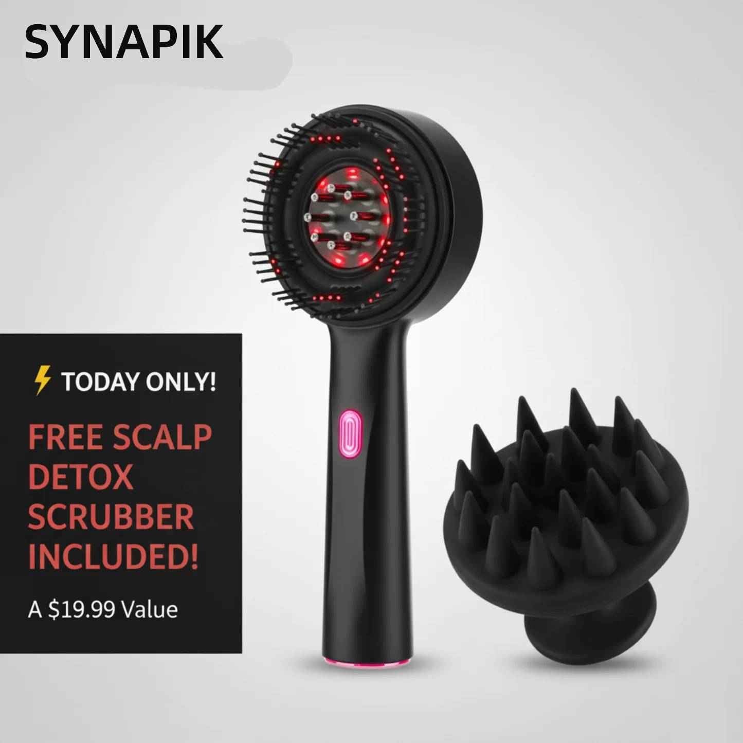 The Red Light Hair Growth Stimulator | Synapik Microcurrent Scalp Wand