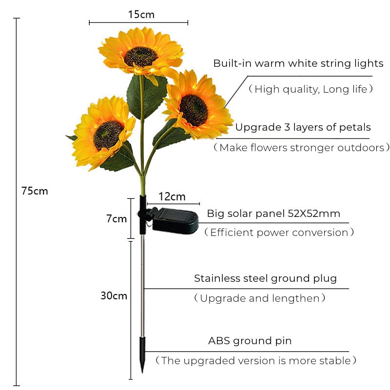 Synapik Waterproof Solar Sunflower Light