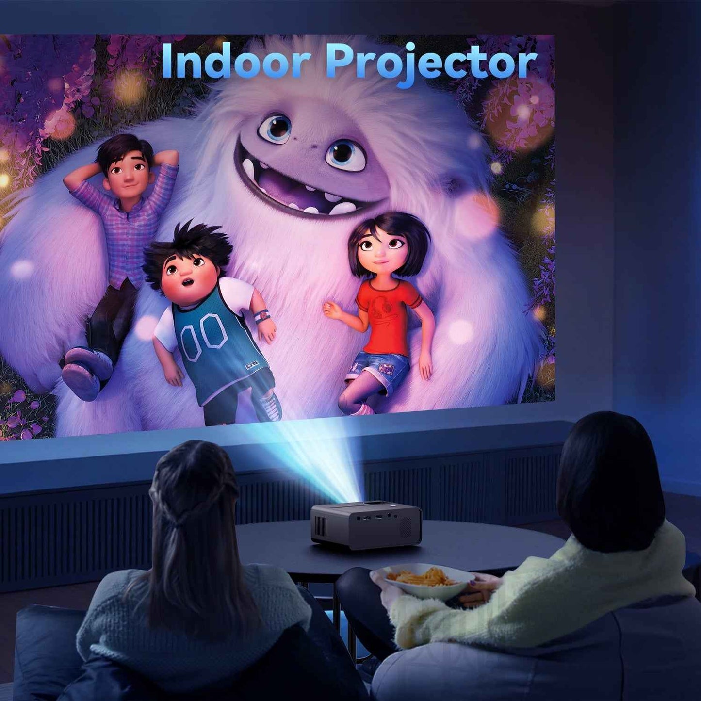 Synapik Mini Projector 1080P Portable Projector Compatible with iPhone/Android/PS4/Laptop/TV Stick, Built-in Hi-Fi Speaker, for Home Theater/Indoor Outdoor Movies/Gaming