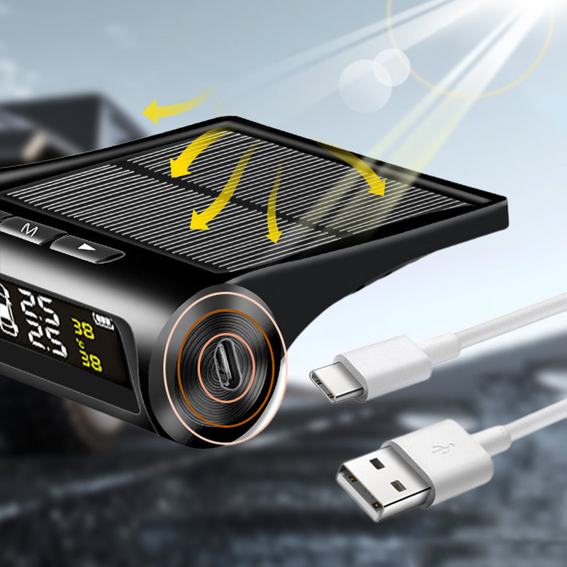 Synapik Solar Tire Pressure Monitor with Real-Time Four Wheel Display