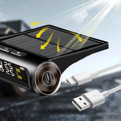 Synapik Solar Tire Pressure Monitor with Real-Time Four Wheel Display