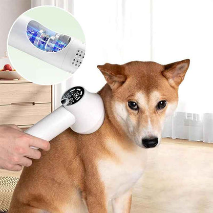 Synapik Low Noise Pet Hair Dryer with Slicker Brush for Gentle Grooming