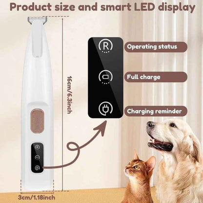 Synapik Waterproof Rechargeable Pet Shaver with LED Light - Ultimate Grooming Tool