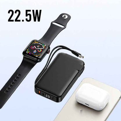 Synapik Multifunctional Portable Charger with Built-in Plug for On-the-Go Power