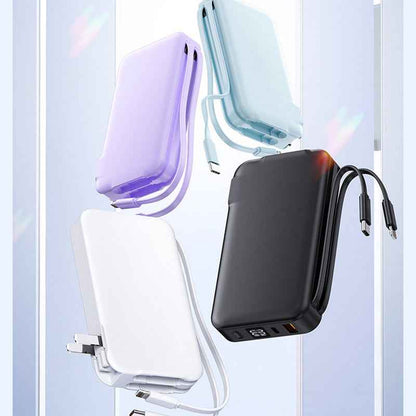 Synapik Multifunctional Portable Charger with Built-in Plug for On-the-Go Power