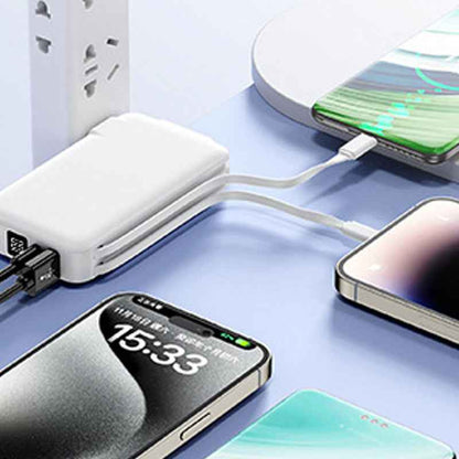 Synapik Multifunctional Portable Charger with Built-in Plug for On-the-Go Power