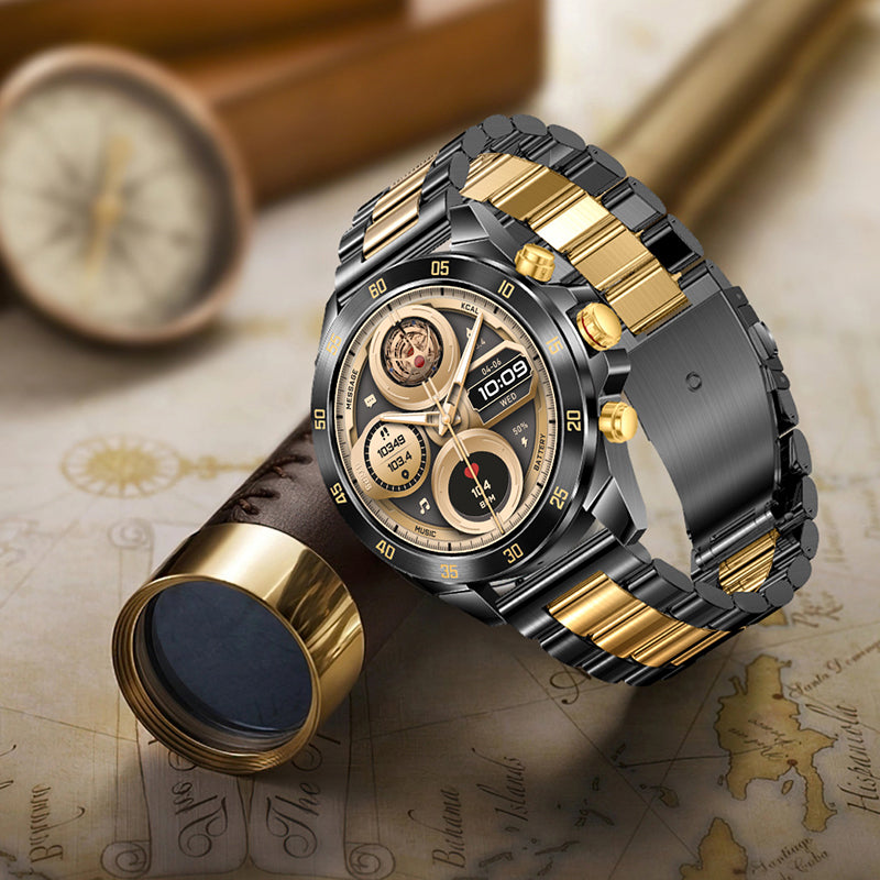 Synapik 1.43" HD Waterproof Bluetooth Health Monitor Watch