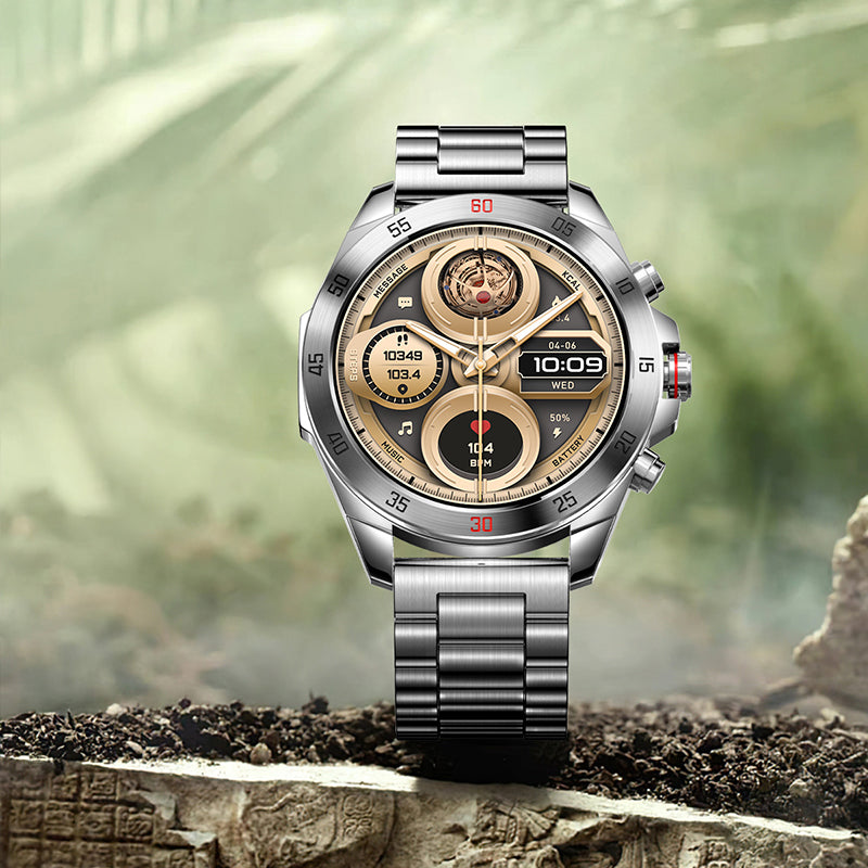 Synapik 1.43" HD Waterproof Bluetooth Health Monitor Watch