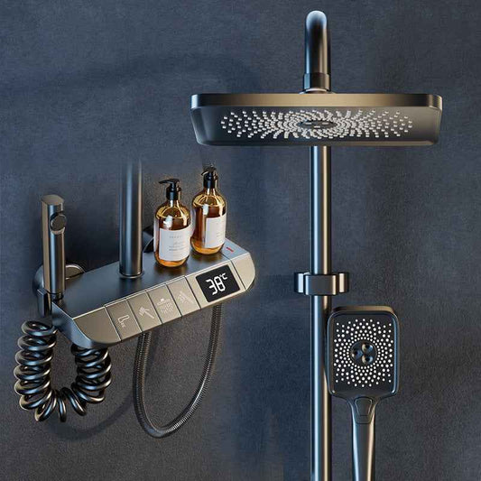 Synapik Intelligent Pressurized Thermostatic Digital Display Shower Faucet Set
