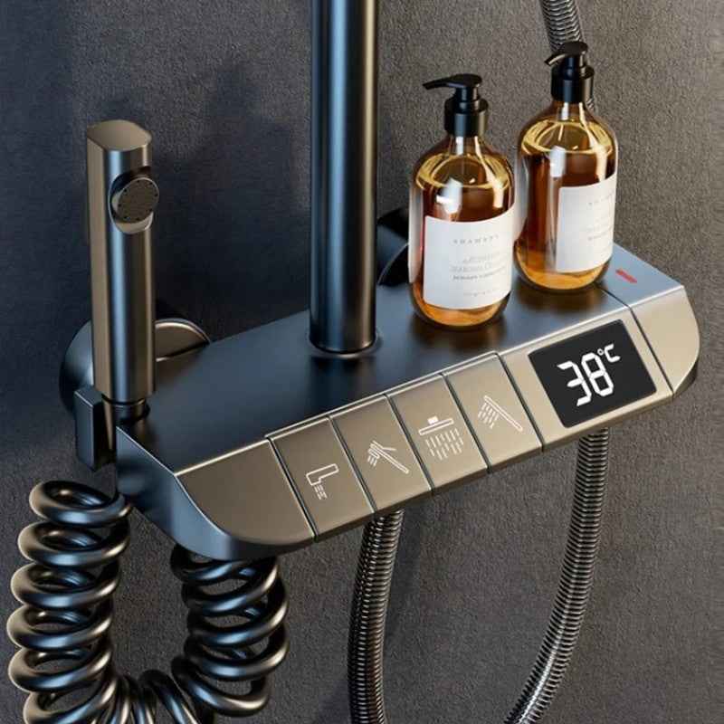 Synapik Intelligent Pressurized Thermostatic Digital Display Shower Faucet Set