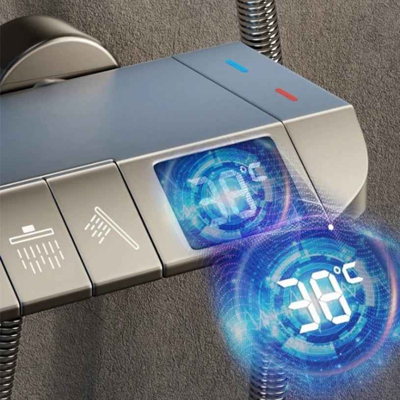 Synapik Intelligent Pressurized Thermostatic Digital Display Shower Faucet Set