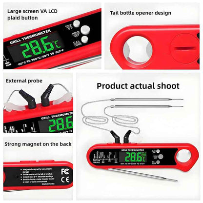 Synapik Instant Read Thermometer for Cooking - Precision Temperature Measurements for Perfect Results