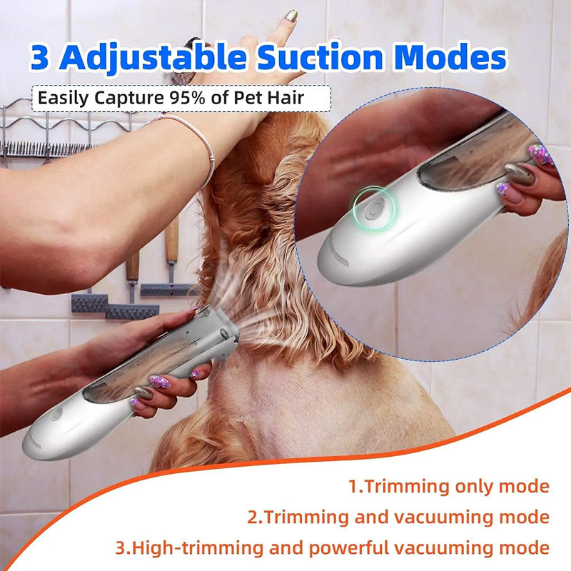 Synapik Pet Shaver with Suction and Recycling Bin for Effortless Grooming