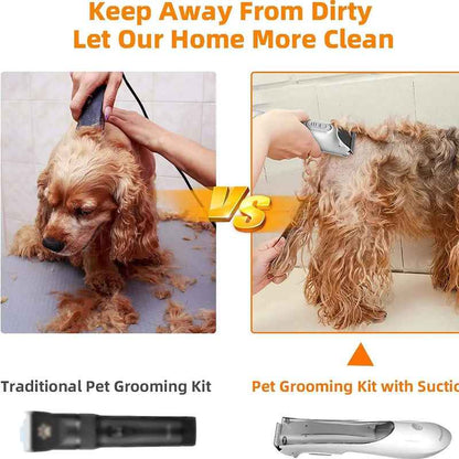 Synapik Pet Shaver with Suction and Recycling Bin for Effortless Grooming