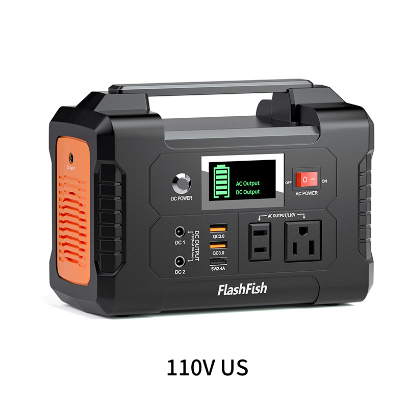Synapik FlashFish 200W Portable Solar Generator - Power Station with LCD Display for Blackouts & Camping
