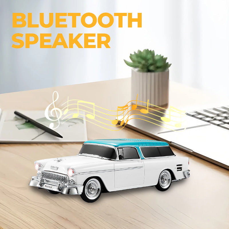 Synapik Retro Car Speaker - Vintage Style Wireless Bluetooth Sound System