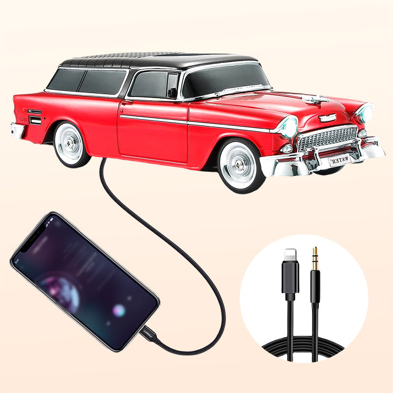 Synapik Retro Car Speaker - Vintage Style Wireless Bluetooth Sound System