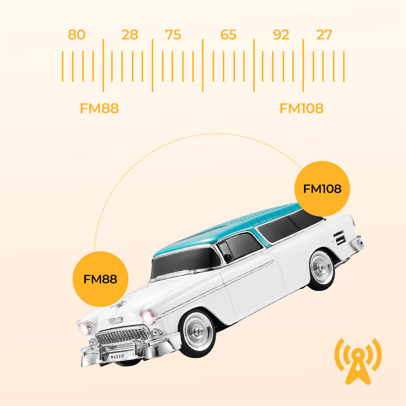 Synapik Retro Car Speaker - Vintage Style Wireless Bluetooth Sound System