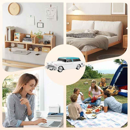 Synapik Retro Car Speaker - Vintage Style Wireless Bluetooth Sound System