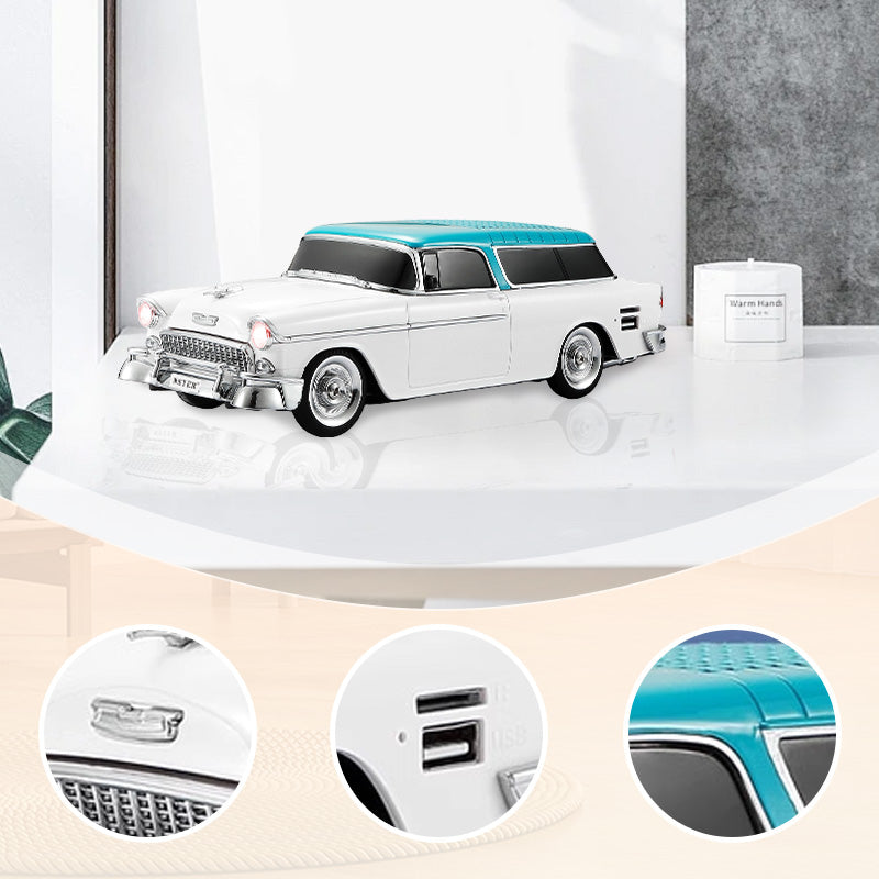 Synapik Retro Car Speaker - Vintage Style Wireless Bluetooth Sound System