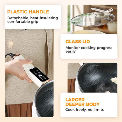 Synapik Non-stick Electric Wok for Effortless Cooking and Stir-Frying