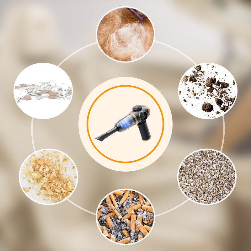 Synapik Wireless Handheld Car Vacuum Cleaner Set - Multi-Function Design for Ultimate Cleanliness